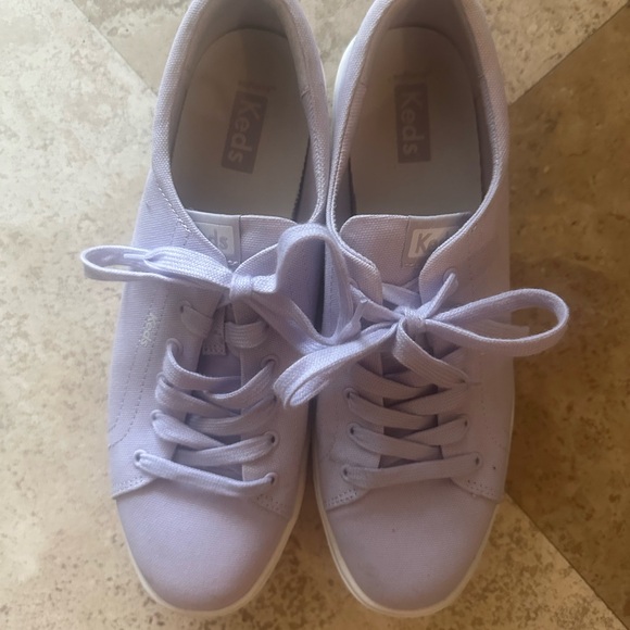 Keds Lavender platform white Sneakers Classic Lace-Up Design Size 9 - Picture 1 of 8